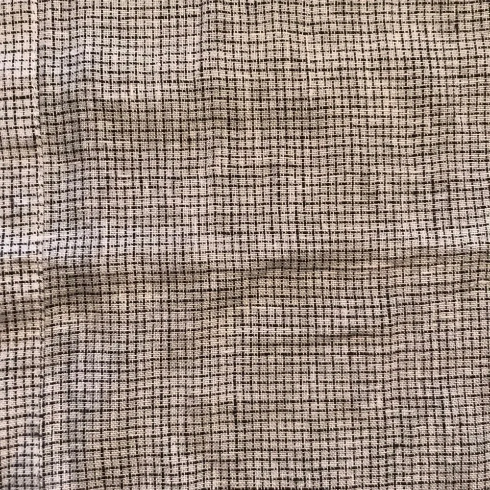 Crate & Barrel Suits Neutral Grid Grey Table Runner